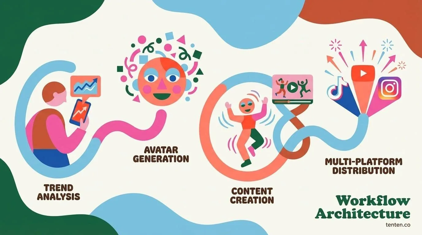 The workflow used by AI to create celebrity content for videos and on social media.