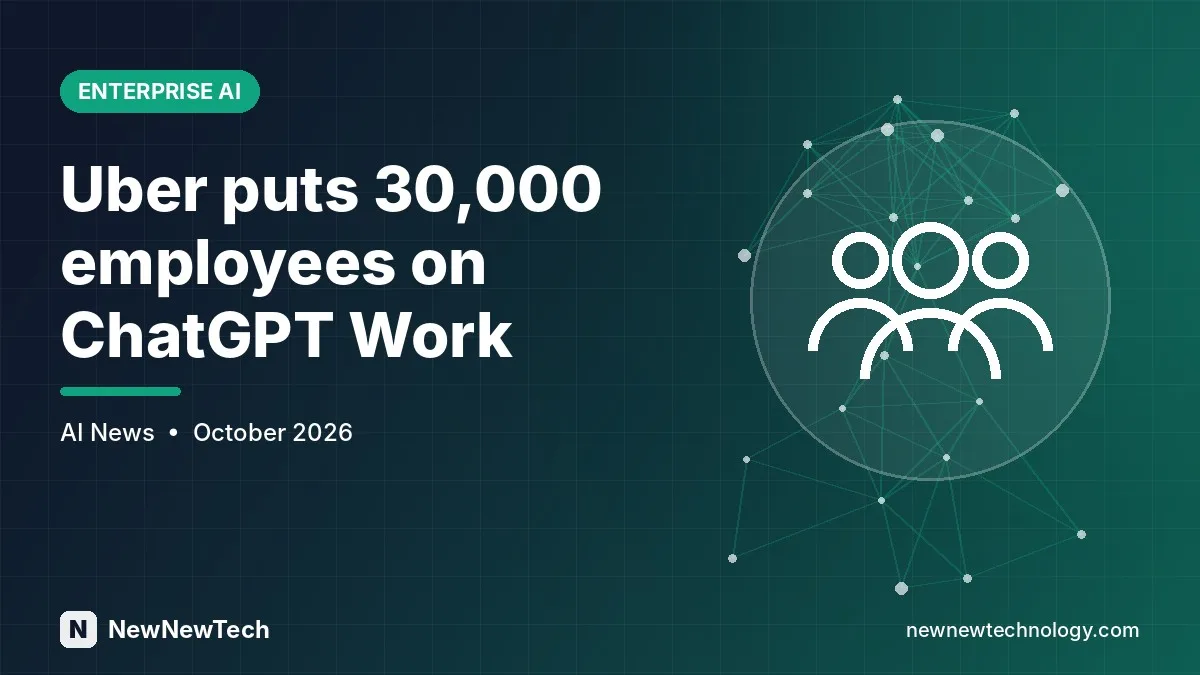 Uber ChatGPT Work rollout graphic showing 30,000 employees connected to an AI agent